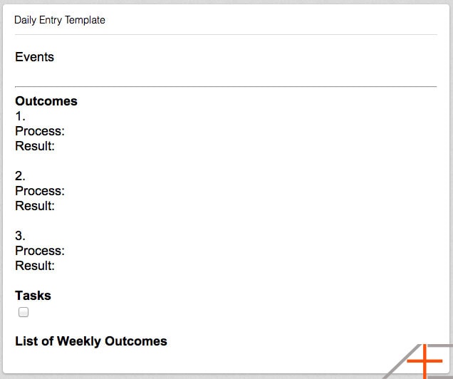 Daily Entry Template