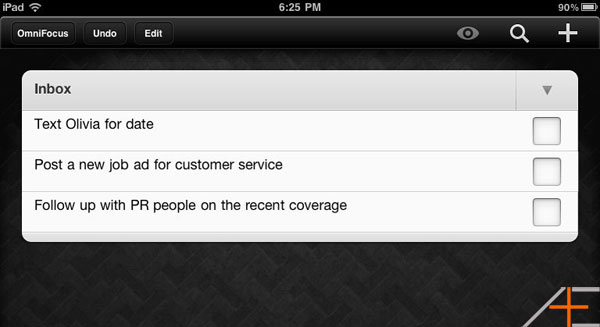 Omnifocus iPad inbox