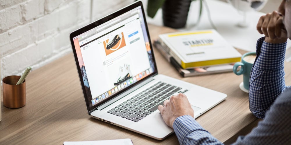 man working on laptop