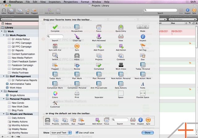 OmniFocus Toolbar Customization
