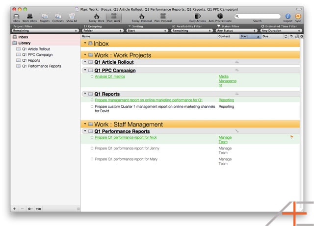 OmniFocus Advanced: Focus Selected