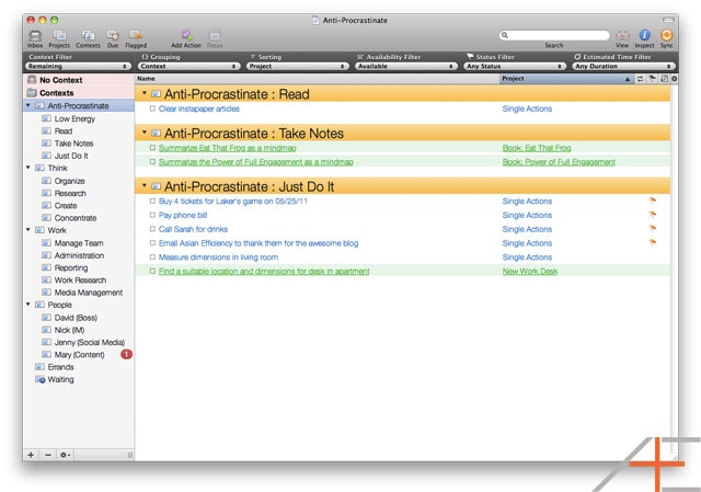 OmniFocus Tom Jenkins' Anti-Procrastinate Perspective