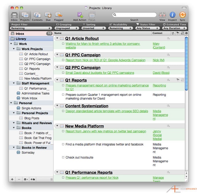 OmniFocus Series Tom Jenkins Completed Data Set