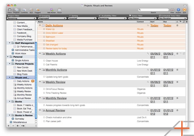 OmniFocus: Tom Jenkins' Daily Rituals