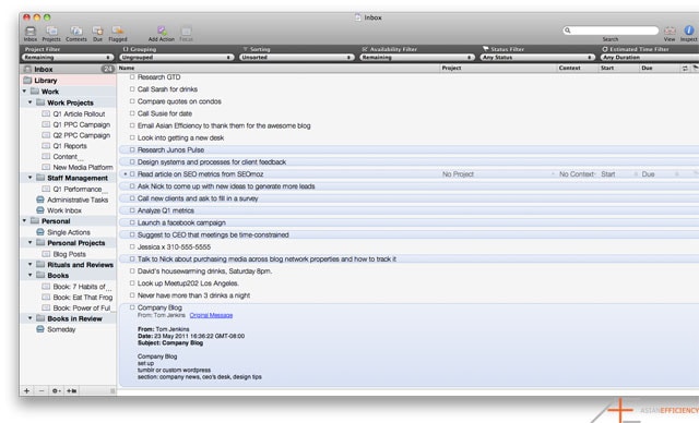 OmniFocus: Tom's Inbox