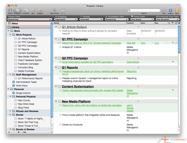 OmniFocus: Project View