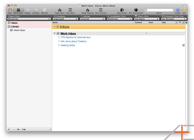 OmniFocus Workflow: Tom Jenkins' Work Inbox