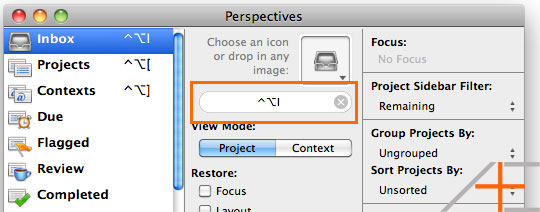 Omnifocus shortcuts