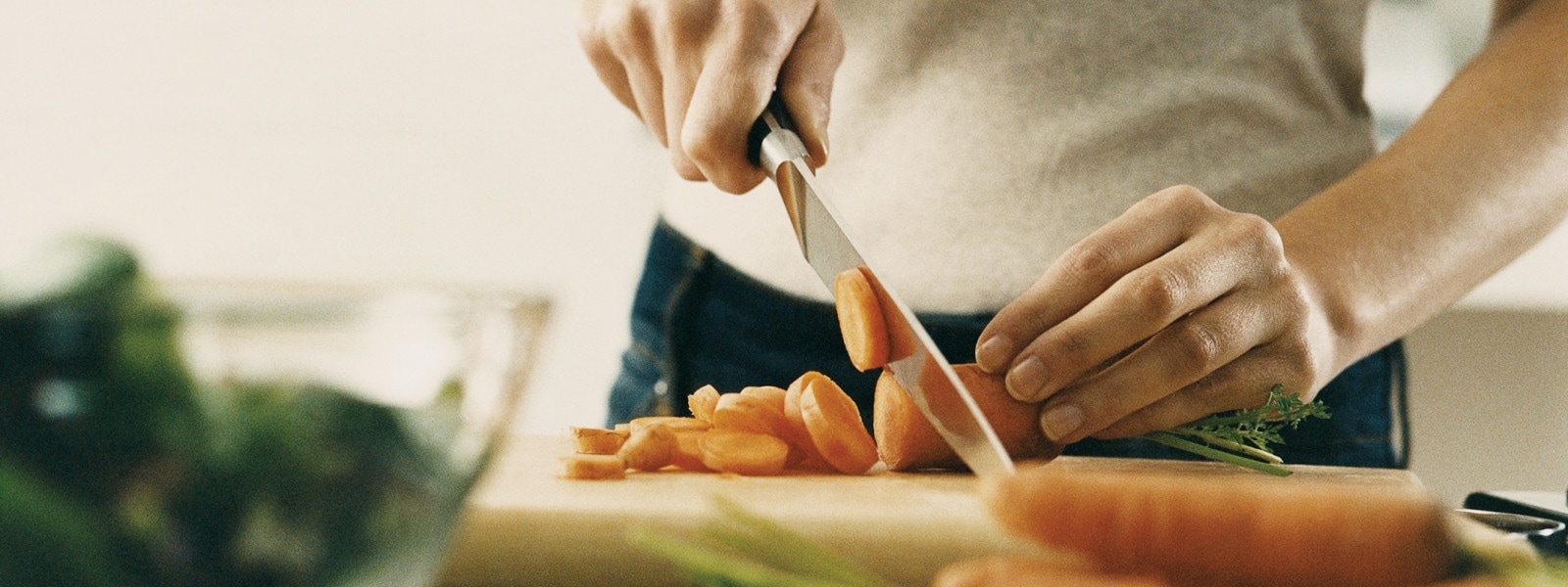 chopping carrots