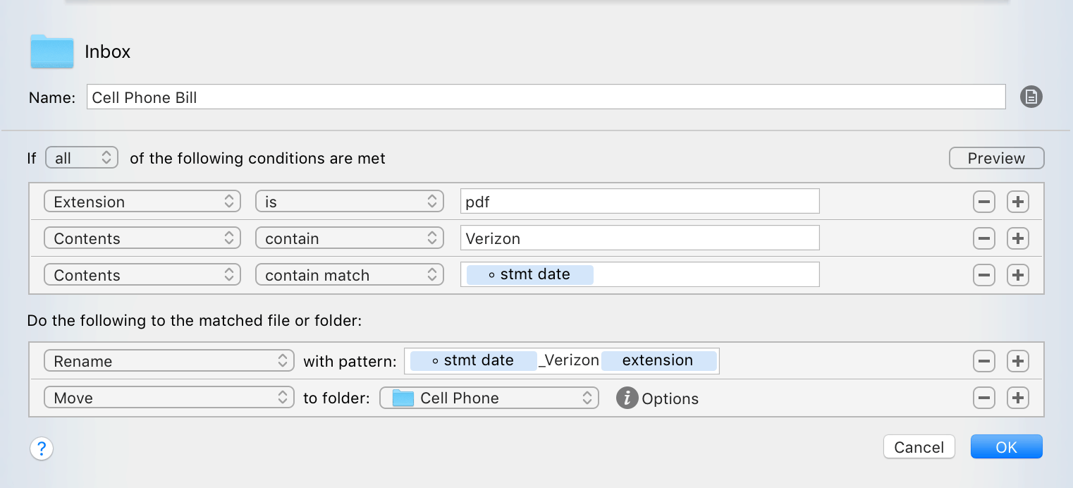 Hazel custom date rule