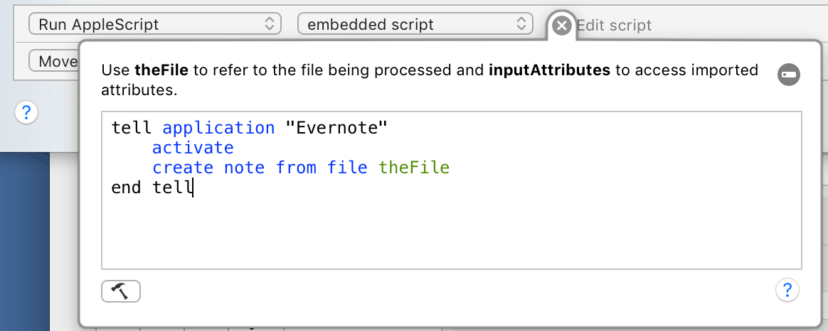 Hazel Evernote AppleScript