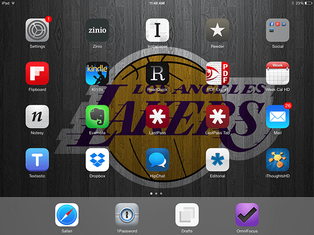 My iPad home screen.