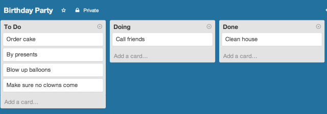 Trello kanban